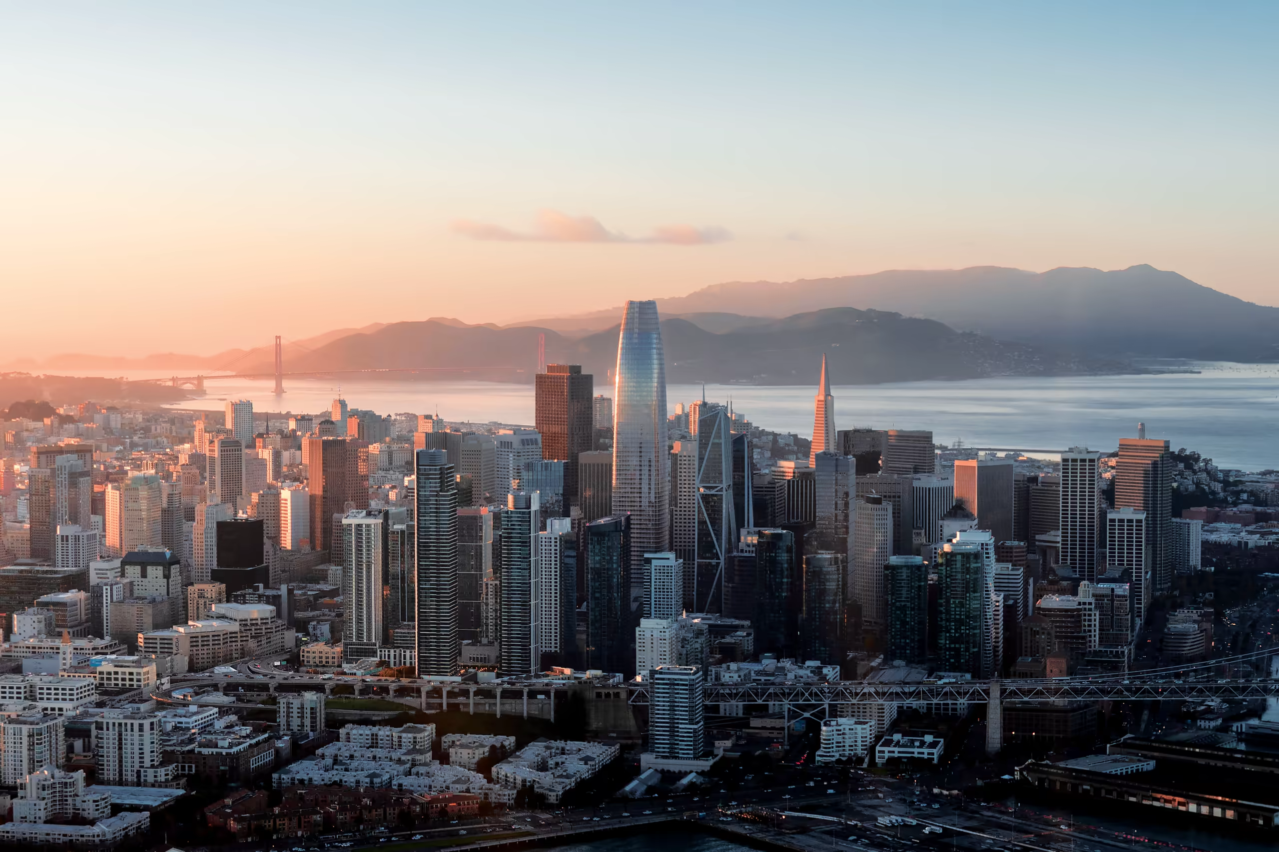 San Francisco skyline at golden hour
